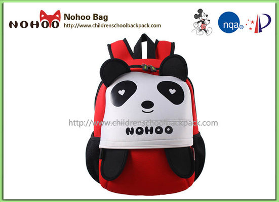 Resistente de agua personalizada mochila roja del viaje de los niños de la panda de la historieta del alumno del bebé
